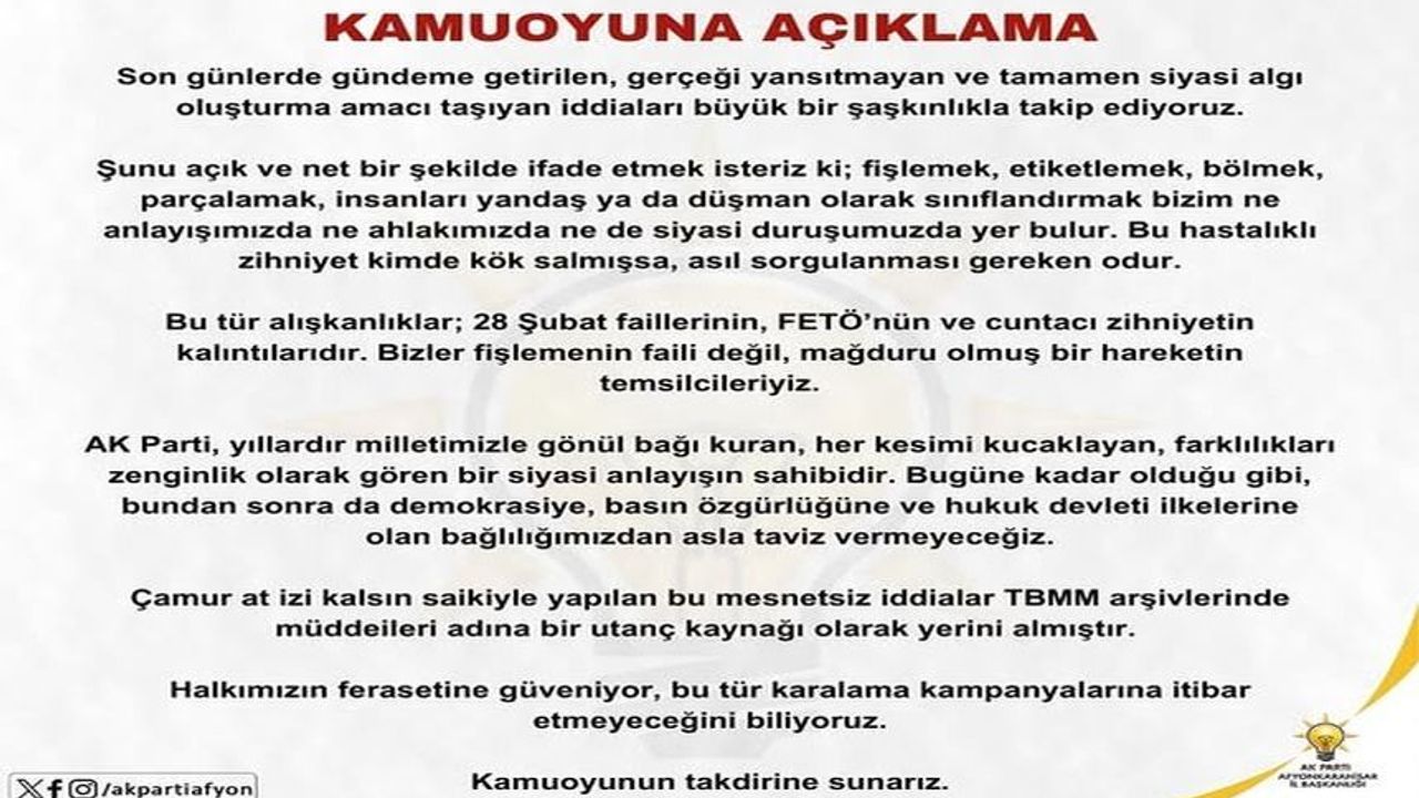 “BİZLER FİŞLEMENİN FAİLİ DEĞİL, MAĞDURU OLMUŞ BİR HAREKETİN TEMSİLCİLERİYİZ.”