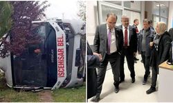 İSCEHİSAR MİDİBÜSÜ DEVRİLDİ.