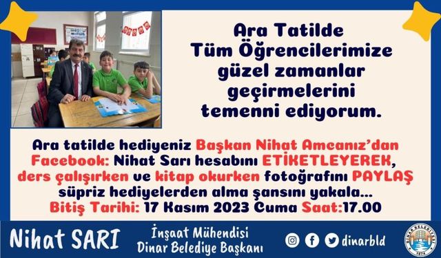 ÖĞRENCİLERİN ARA TATİL HEDİYELERİ NİHAT BAŞKAN’DAN