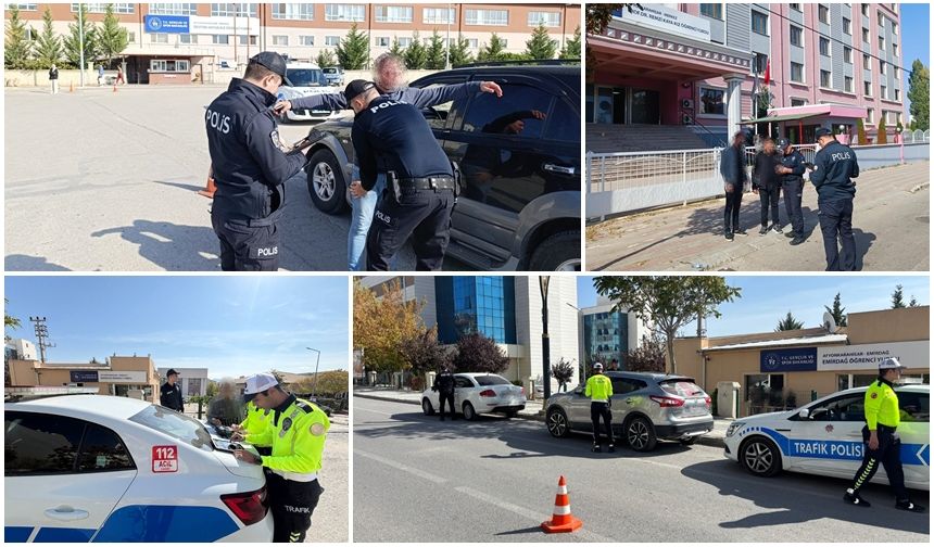 POLİS KIZ ÖĞRENCİ YURTLARI ÇEVRESİNDE UYGULAMA YAPTI